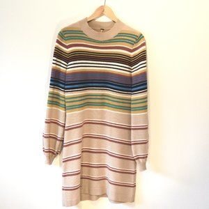 Free People stripped knit sweater dress size large